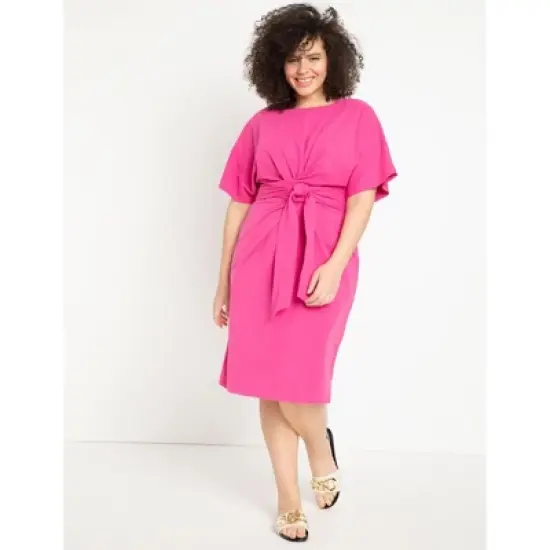 ELOQUII Women&rsquo;s Plus Size Cross Front Flutter Sleeve Dress image {5}