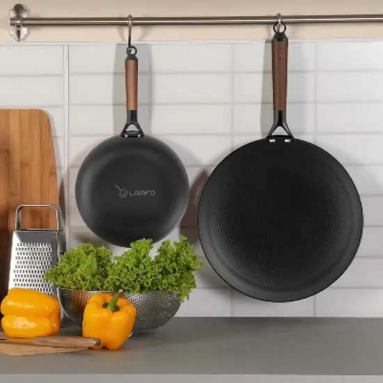 Nonstick Cast Iron Skillet,10" Inch Non Stick Frying Pans Pizza pan,Ergonomic grip,Dishwasher Safe,Even Heat Conduction, PFOA-Free image {1}