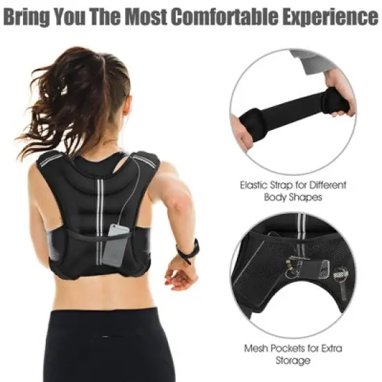 Costway 30LBS Workout Weighted Vest W/Mesh Bag Adjustable Buckle Sports Fitness Training image {6}
