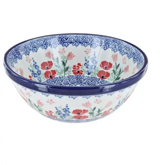 Blue Rose Polish Pottery Ceramika Artystyczna Cereal Bowl image {7}