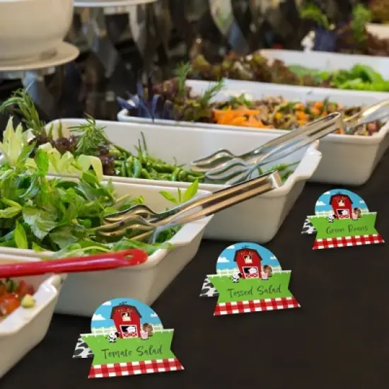 Big Dot of Happiness Farm Animals - Barnyard Baby Shower or Birthday Party Tent Buffet Card - Table Setting Name Place Cards - Set of 24 image {2}