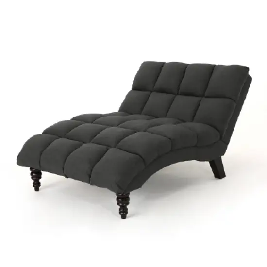 Kaniel Traditional Tufted Fabric Double Chaise - Christopher Knight Home image {4}