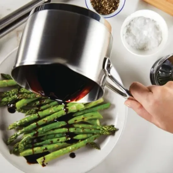 KitchenAid Stainless Steel 3-Ply Base 1.5qt Open Saucepan with Spouts image {4}