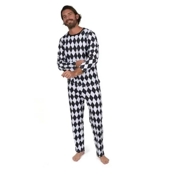 Leveret Mens Two Piece Cotton Argyle Christmas Pajamas image {4}