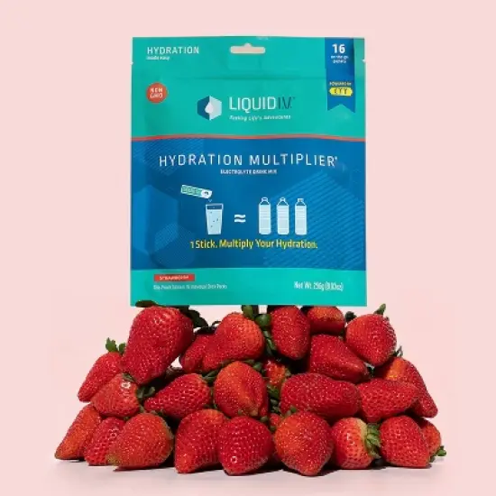 Liquid I.V. Hydration Multiplier Vegan Powder Electrolyte Supplements - Strawberry - 0.56oz each/10ct image {5}
