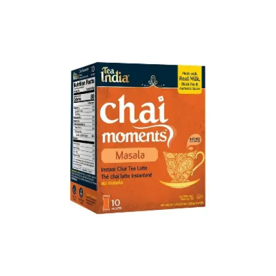 Tea India Chai Moments Masala Chai Tea Instant Latte Mix 10 Sachets Pack of 6 image {4}