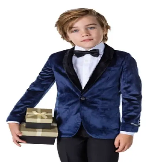 OppoSuits Deluxe Boys Blazer - Dinner Jacket - Deep Navy Blue image {4}