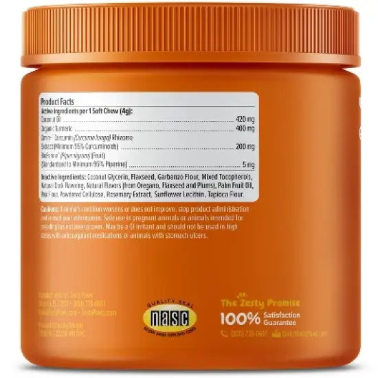 Zesty Paws Multifunctional Turmeric Curcumin Soft Chews for Dogs - Duck Flavor - 90ct image {1}