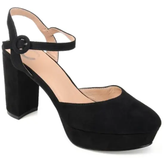 Journee Collection Womens Roslynn Almond Toe High Block Heel Pumps image {9}
