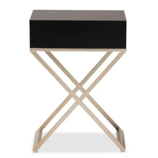 1 Drawer Patricia Brass Tone Metal Nightstand - Baxton Studio image {4}