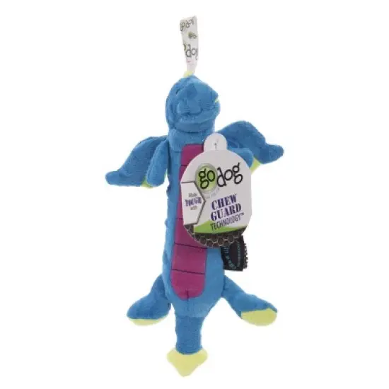 goDog Skinny Dragons Squeaker Plush Pet Toy for Dogs & Puppies, Soft & Durable, Tough & Chew Resistant, Reinforced Seams - Green, Large image {5}