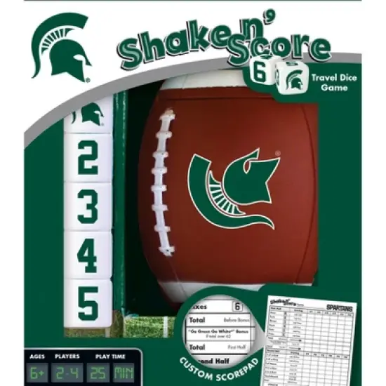 MasterPieces Officially Licsenced NCAA Michigan State Spartans Shake N' Score Dice Game for Age 6 and Up image {1}