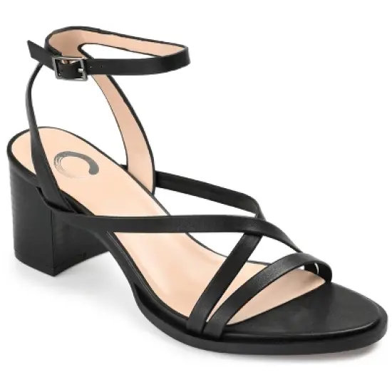 Journee Collection Womens Anikah Buckle Ankle Strap Stacked Heel Sandals image {9}