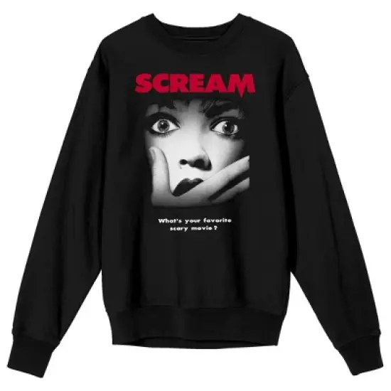 Scream 1-3 Movie Poster Crew Neck Long Sleeve Black Adult Sweatshirt image {3}