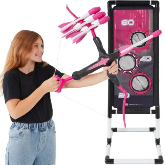 Best Choice Products Kids Bow & Arrow Set, Children's Play Archery Toy w/ Target Stand, 12 Arrows, Quiver image {8}