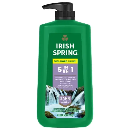 Irish Spring 5-in-1 Body Wash Pump for Men - Fresh Scent  - 30 fl oz image {4}