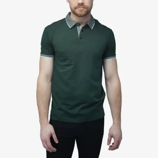 X RAY Men's Short Sleeve Snap-Placket Polo image {5}