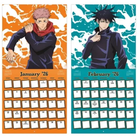 Trends International 2026 Jujutsu Kaisen 12"x12" Wall Calendar image {5}