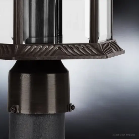 Urban Ambiance Luxury Transitional Outdoor Post Light 18.125''H x 9.75''W,  Olde Bronze Finish,  Greensboro Collection, UHP1374 image {5}