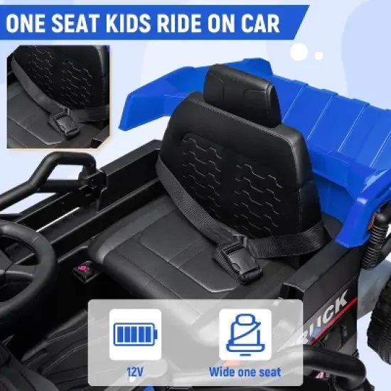 12V Kids Ride-On Dump Truck, RC Electric Construction Vehicle w/Dump Bed & Shovel, 4-Wheel Shock Absorption, for Boys & Girls image {1}