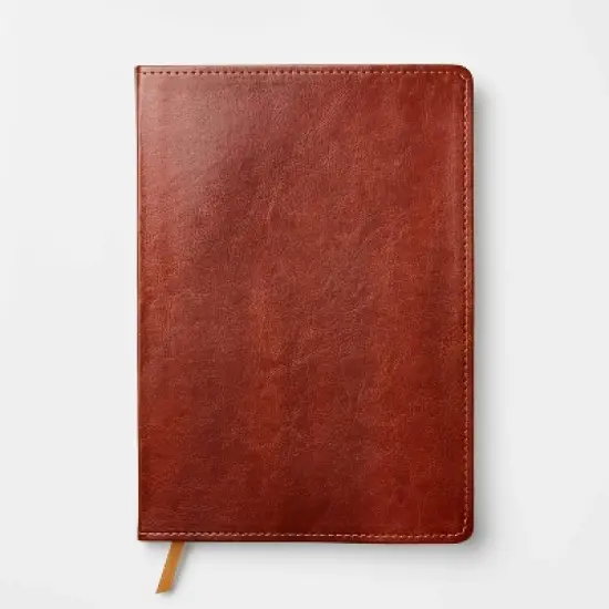 192pg Ruled Journal 10"x7" Leatherette Dark Brown - Threshold&trade;: Soft Cover, Narrow Lined, Teen & Adult Notebook image {3}