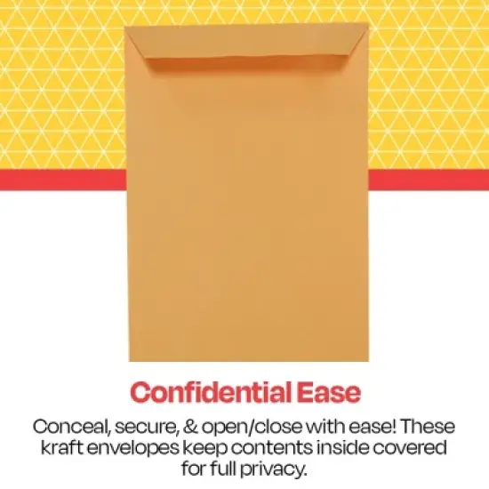 School Smart No Clasp Envelopes with Gummed Flap, 6 x 9 Inches, Kraft Brown, Pack of 500 image {4}