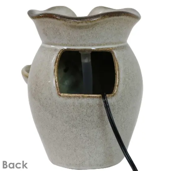 Sunnydaze Indoor Home Decorative Smooth Ceramic Cascading Side Tiers Tabletop Water Fountain - 8" - Light Brown image {6}