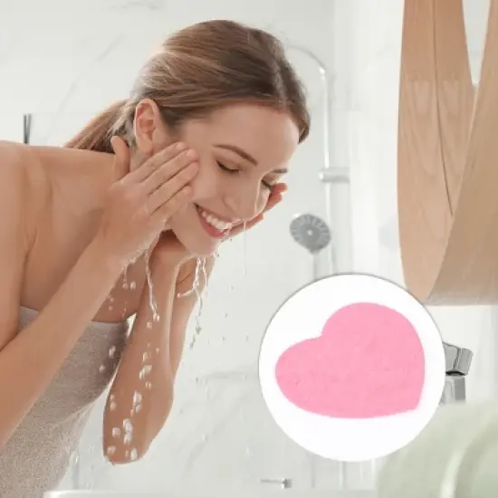 Unique Bargains Heart-shaped Face Cleaning Compressed Sponge 20 Pcs image {4}