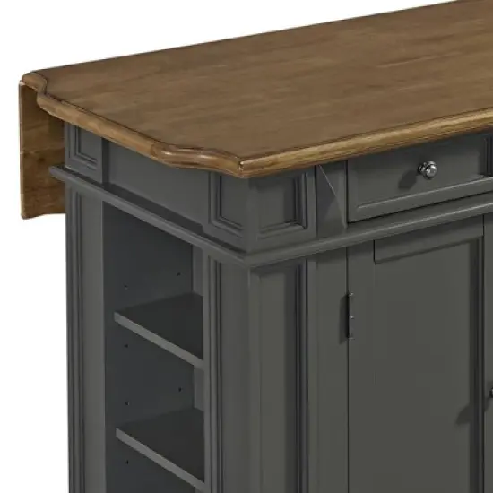 Americana Kitchen Island with Drop Leaf Top Gray - Homestyles image {6}