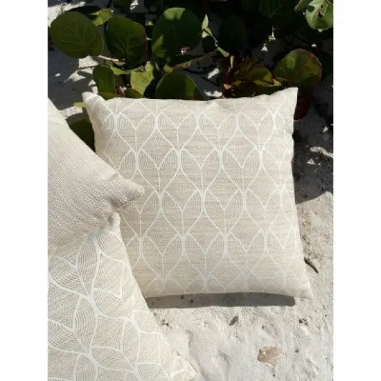 Cool Tropics Beige Indoor Outdoor Pillow image {2}