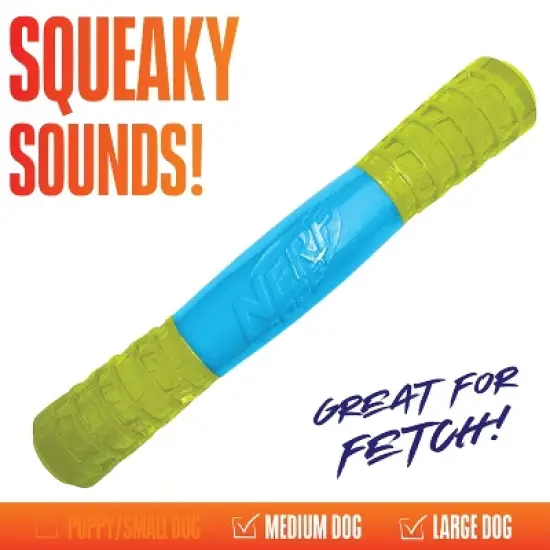NERF 2" TPR EXO Squeak Dog Stick Toy image {3}