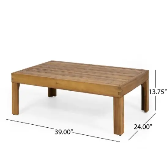 Christopher Knight Home Allegra Outdoor Acacia Wood and Wicker 4 Seater Chat Set with Cushions image {4}