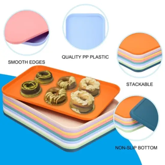 Unique Bargains PP Plastic Reusable Lightweight Serving Tray 20 Pcs image {3}