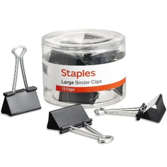 Staples 2" Binder Clips Large Black 12/Pack (10669) ST10669/10669 image {5}