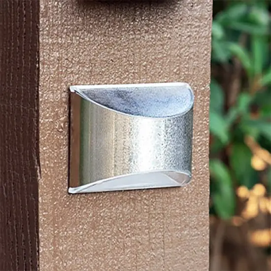 Home Zone Security&reg; 4-Pack Decorative Outdoor Solar Wall Lights Wall, Fence Post, or Step in Silver image {3}