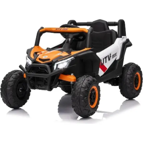 12V Kids Ride On Car, UTV Truck with Remote Control,4WD/2WD Switchable, Electric Vehicle with 4 Spring Suspension ,EVA Tires, Safety Belt, for 3+ image {9}