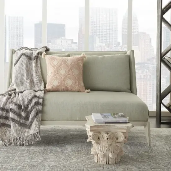 Mina Victory Life Styles Embroidered Feathers 18" x 18" Indoor Throw Pillow image {1}