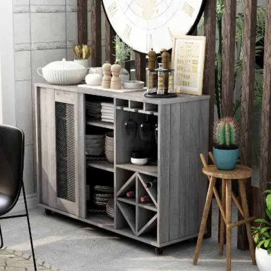 Carmelia Industrial Inspired Sliding Door Buffet - HOMES: Inside + Out image {1}