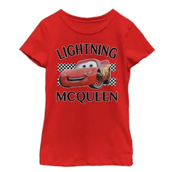 Girl's Cars Lightning McQueen Portrait T-Shirt image {3}