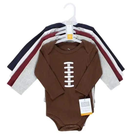Hudson Baby Infant Boy Cotton Long-Sleeve Bodysuits, Football Buddy image {1}
