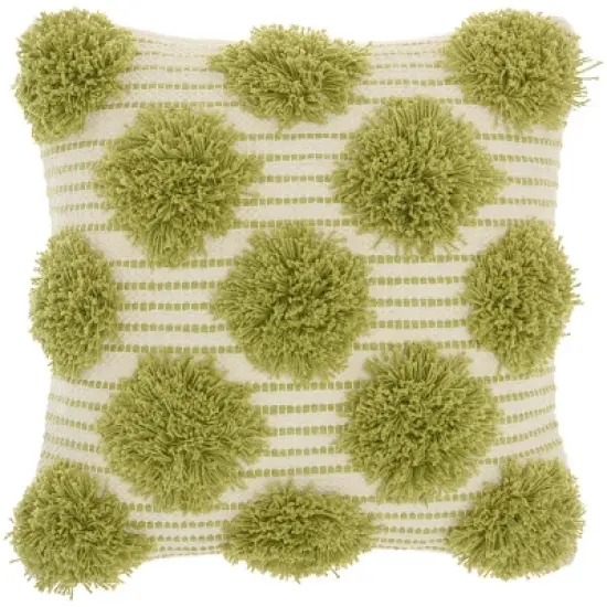 18"x18" Life Styles Tufted Pom Poms Square Throw Pillow - Mina Victory image {8}