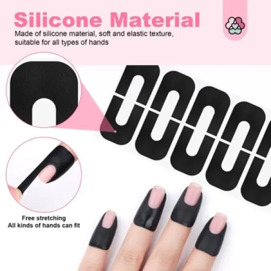 Saviland UV Shield Tapes 100pcs - U-Shaped Anti-Curing Strips for Cuticles & French Tips, Removable Guard Set. image {4}
