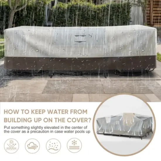 POCASSY Waterproof Outdoor Furniture Cover - 600D Oxford Patio Furniture Cover for  Furniture Set with Handle and Storage Bag image {9}