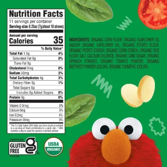 Earth's Best Organic Straws Sesame Street Baby & Toddler Snacks - Original - 2.75oz image {6}