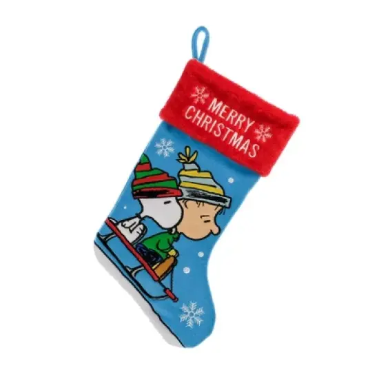 Peanuts Charlie Brown and Snoopy Holiday Stocking 20" image {1}