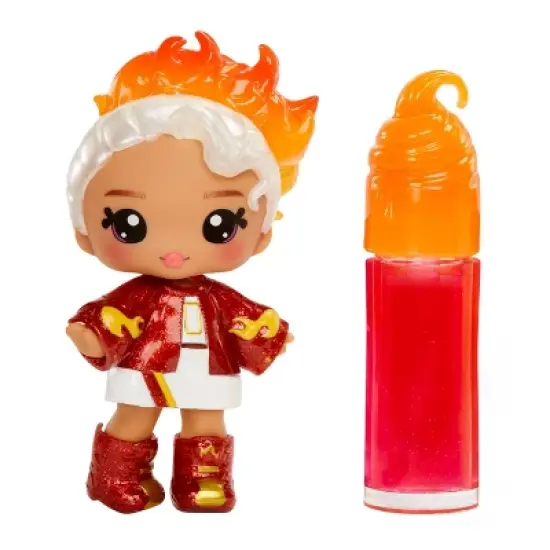 YummiLand Amber Cinnamon Doll with DIY Lip Gloss Kit: Creativity Focus, Wavy White Hair, Scented, Fashion Doll image {2}