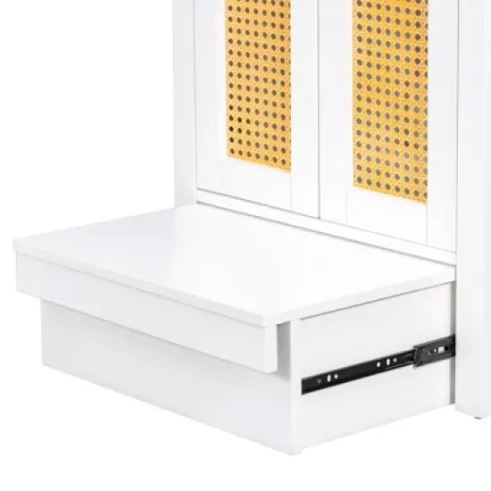 24" Bathroom Vanity with Single Undermount Sink, Combo Storage Cabinet with Pull-out Footrest White-ModernLuxe image {9}