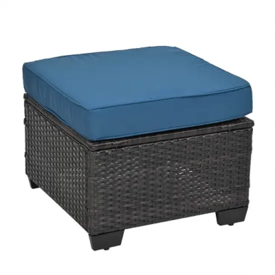 ELJGET 10PCS Outdoor Patio Rattan Furniture Set Cushioned Sectional Sofa Storage Coffee Table Deep Brown Wicker image {10}