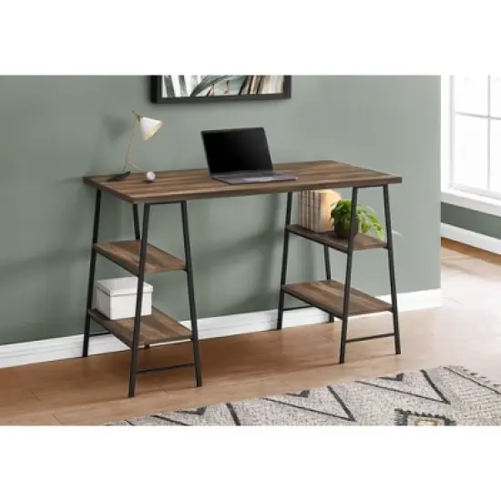 Sapphtopaz Home Office Desks 47.25" Contemporary Computer Desk with Open Storage Shelf Metal Frame Gaming Desk Office Desk for Home Office image {8}