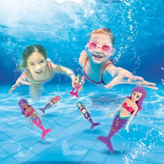 Banzai Magical Mermaids Dive Game &ndash; 6-Pack of Colorful Underwater Pool Toys image {1}